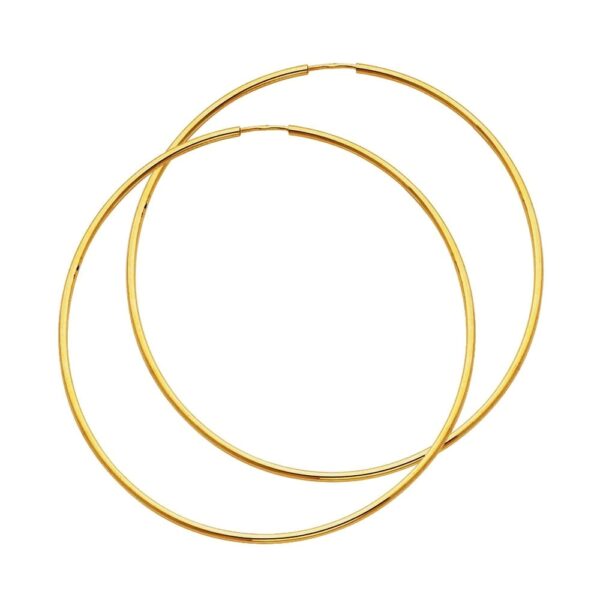 14k yellow gold hoop earrings 55mm