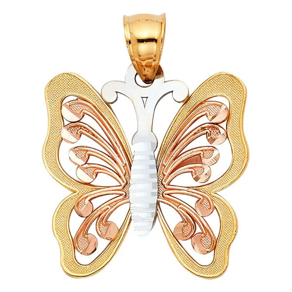 14k gold butterfly pendant