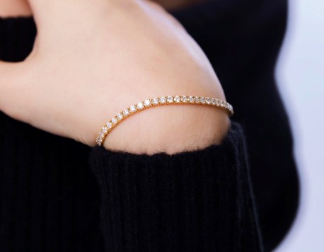 14k yellow gold diamond tennis bracelet fancy luxury jewelry