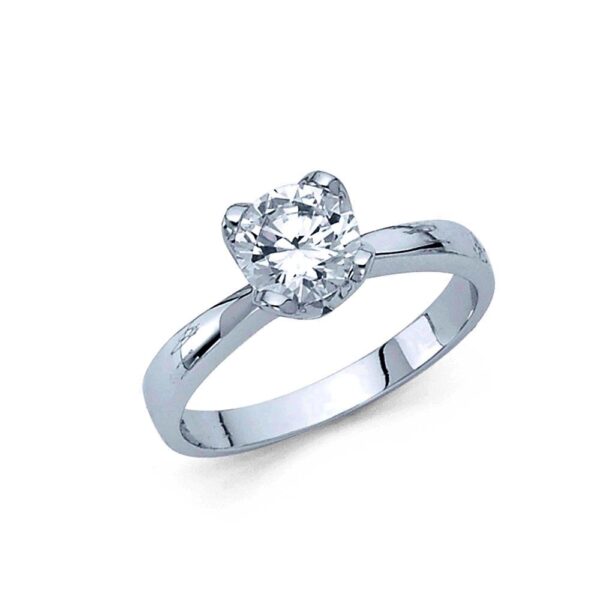 14k white gold solitaire engagement ring