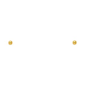 14k yellow gold ball stud earrings 2mm