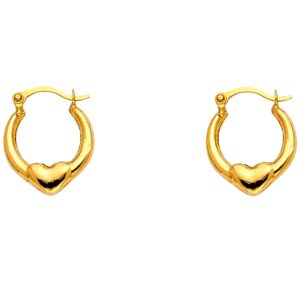14k yellow gold hollow mini hoop huggies earrings