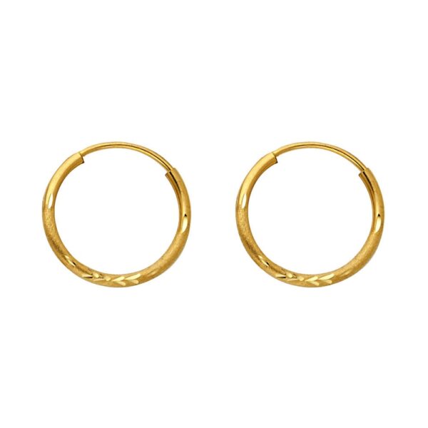 14k yellow gold tube mini hoop huggies earrings