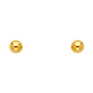 14k yellow gold 6mm ball stud earrings