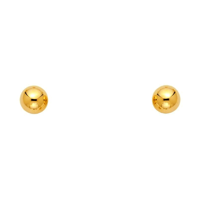 14K Yellow Gold 6mm Ball Stud Earrings