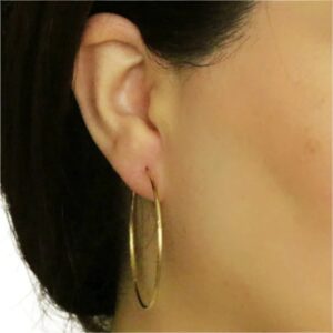 14k yellow gold endless hoop earrings medium size 45mm
