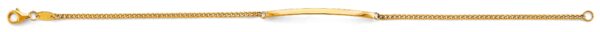 14K Yellow Gold Cuban Link Dainty Id Bar Bracelet