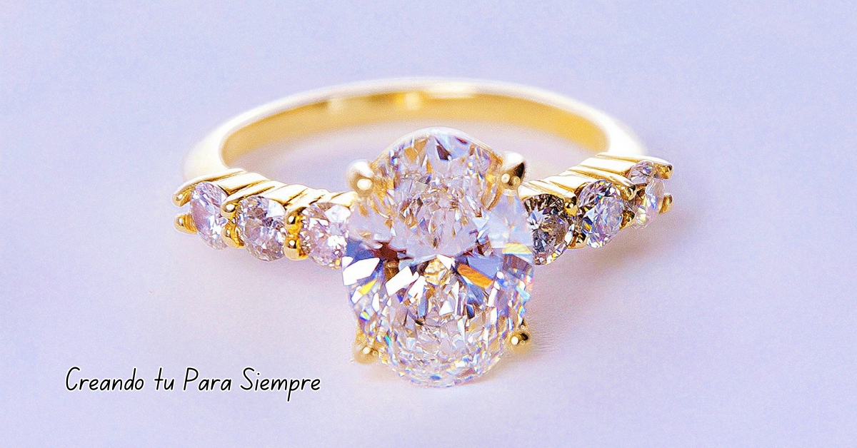 anillo de compromiso customizado de 14k amarillo