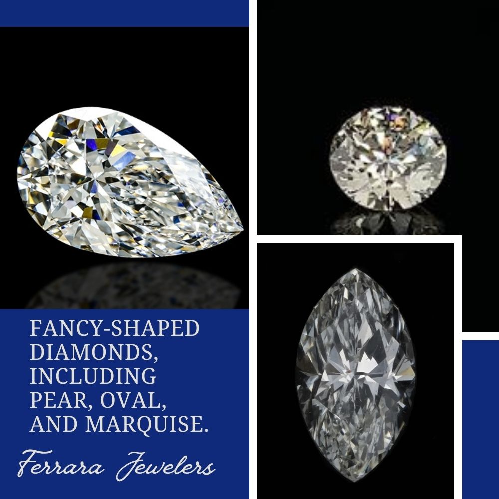 pear,round,marquise brilliant cut diamond ring at Ferrara Jewelers Burien.