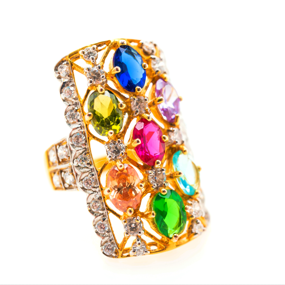 14k yellow gold multi color gemstone ring ferrara jewelers