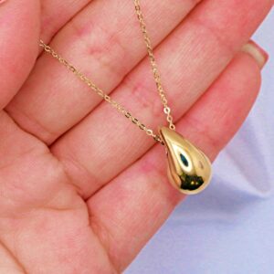 14k yellow gold teardrop pendant necklace jewelry