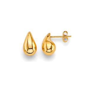 14K Real Gold Teardrop Stud Earrings for Women
