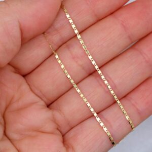 14k Yellow Gold 1.3 mm Valentino Chain Necklace for Women "18"